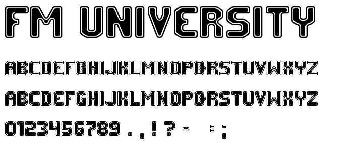 FM University font