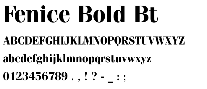 Fenice Bold BT font