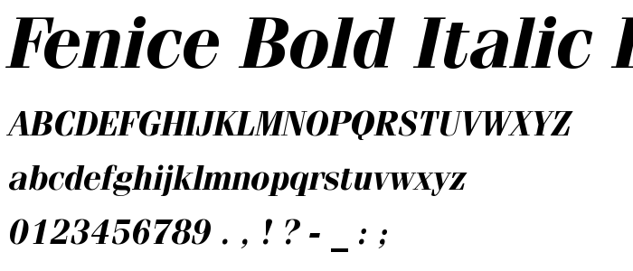 Fenice Bold Italic BT font