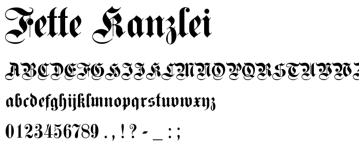 Fette Kanzlei font