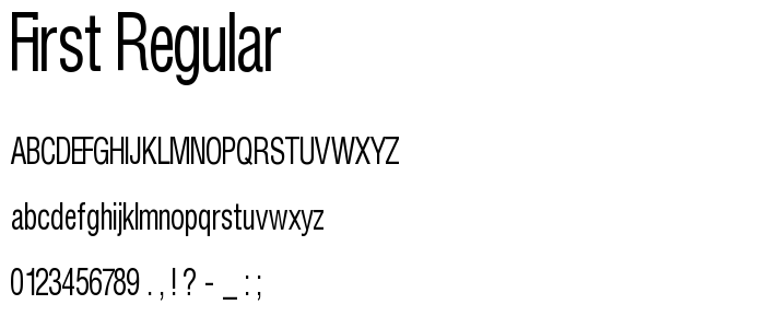 First Regular font