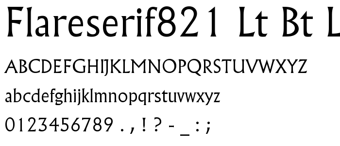 Flareserif821 Lt BT Light font