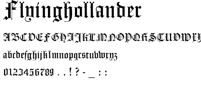 FlyingHollander font