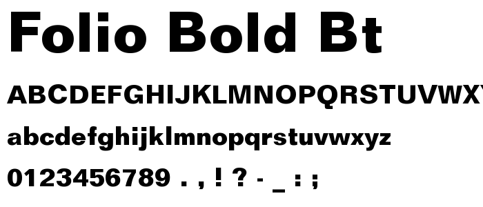 Folio Bold BT font