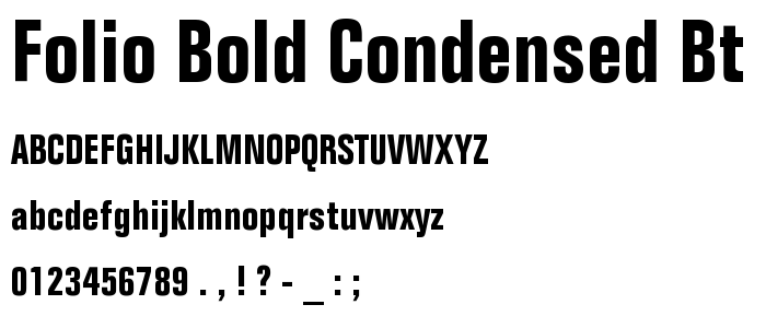 Folio Bold Condensed BT font