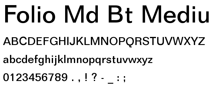 Folio Md BT Medium font