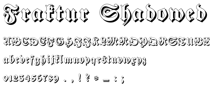 Fraktur Shadowed font