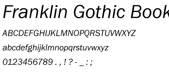 Franklin Gothic Book Italic font