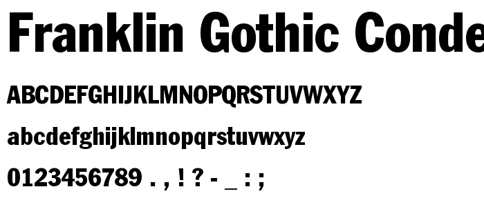 Franklin Gothic Condensed font