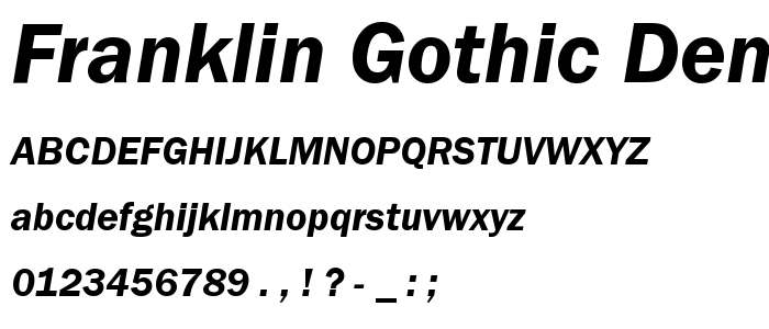 Franklin Gothic Demi Italic font