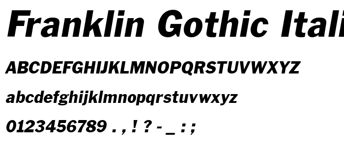 Franklin Gothic ITALIC font