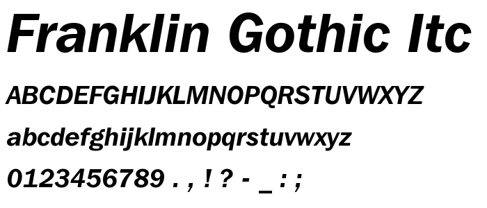 Franklin Gothic ITC Demi Italic BT font