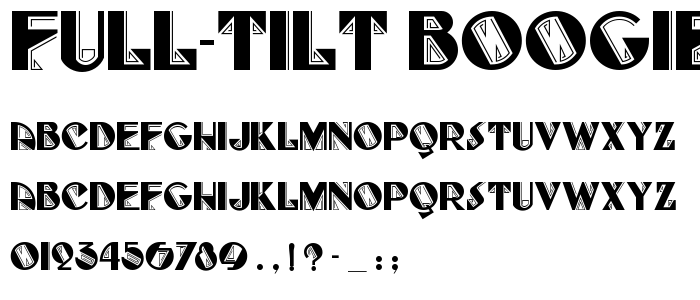 Full-Tilt Boogie NF font