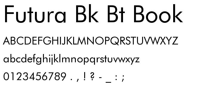 Futura Bk BT Book font