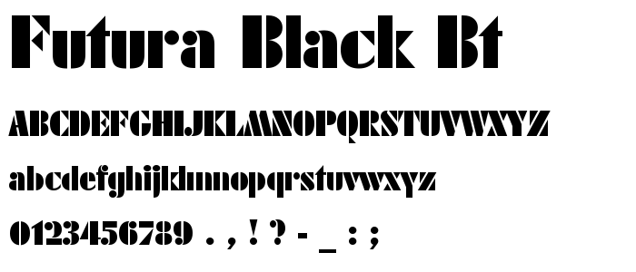 Futura Black BT font