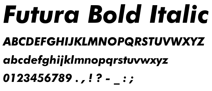 Futura Bold Italic BT font