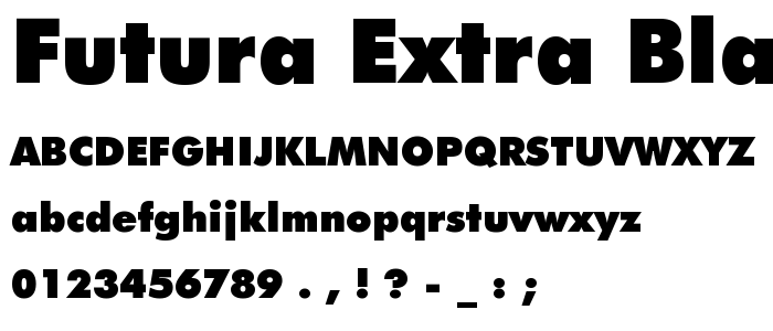 Futura Extra Black BT font