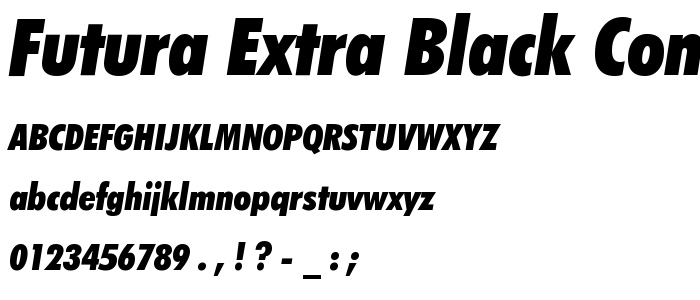 Futura Extra Black Condensed Italic BT font