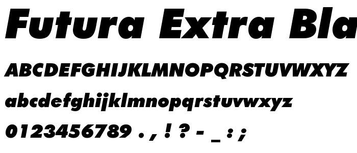 Futura Extra Black Italic BT font