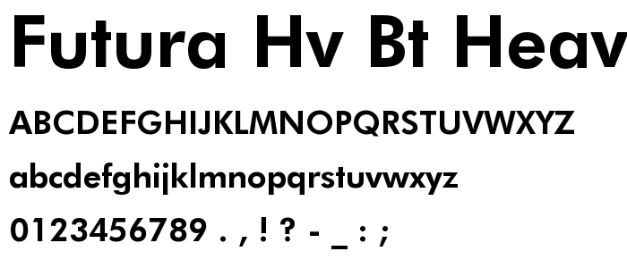 Futura Hv BT Heavy font