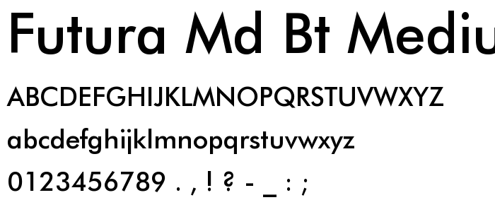 Futura Md BT Medium font