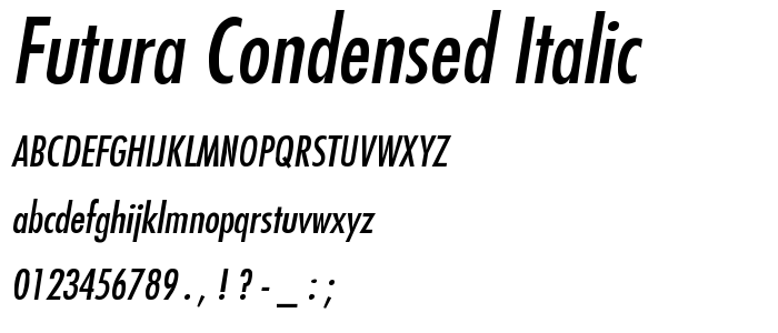 Futura-Condensed-Italic font