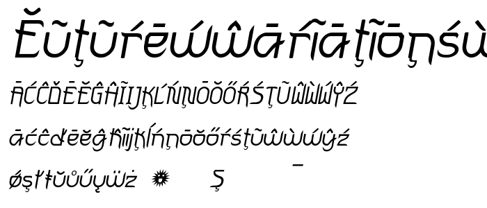 FuturexVariationSwishExtrasOblique font