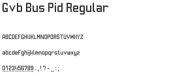 GVB Bus Pid Regular font