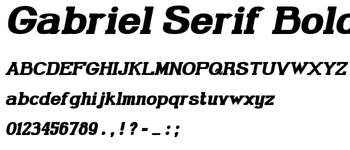 Gabriel Serif Bold Italic font