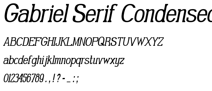 Gabriel Serif Condensed Italic font