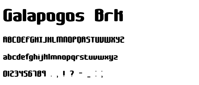 Galapogos BRK font