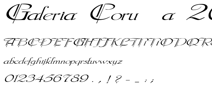 Galeria Coruña 2008 by Lage EXT NRM Italic font