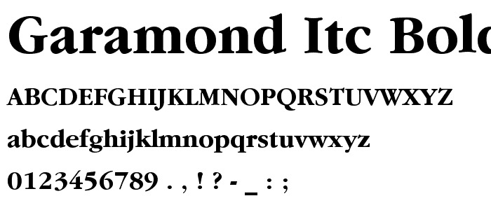 Garamond ITC Bold BT font