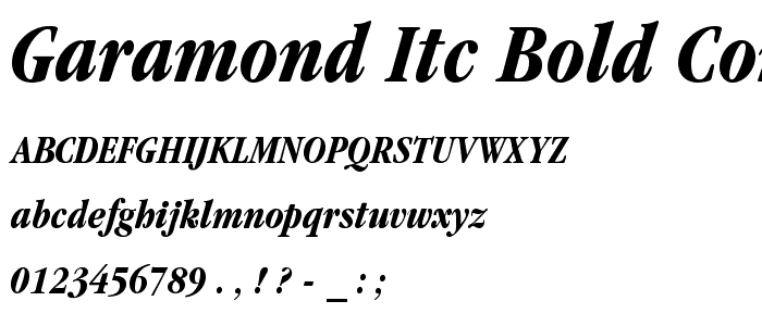 Garamond ITC Bold Condensed Italic BT font