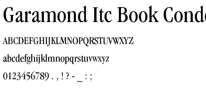 Garamond ITC Book Condensed BT font