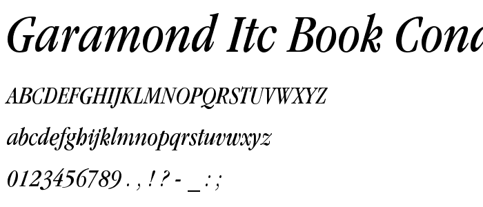 Garamond ITC Book Condensed Italic BT font