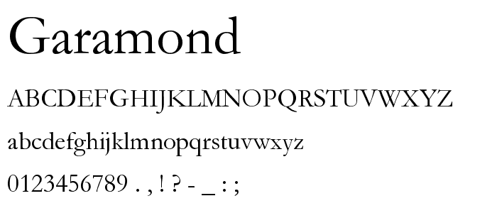 Garamond font