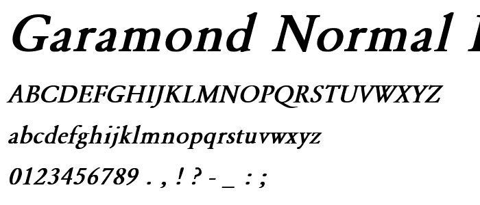 Garamond-Normal Bold Italic font