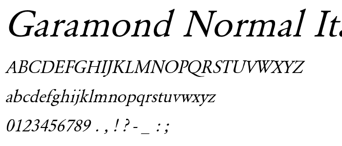 Garamond-Normal Italic font