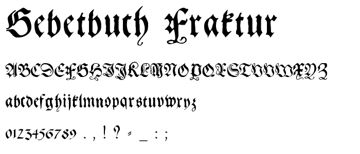 Gebetbuch Fraktur font