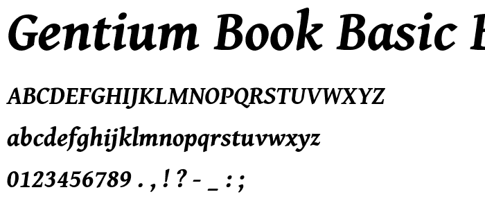 Gentium Book Basic Bold Italic font