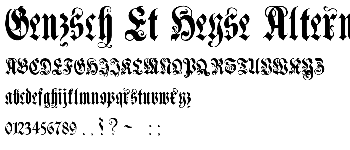 Genzsch Et Heyse Alternate font