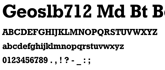 GeoSlb712 Md BT Bold font