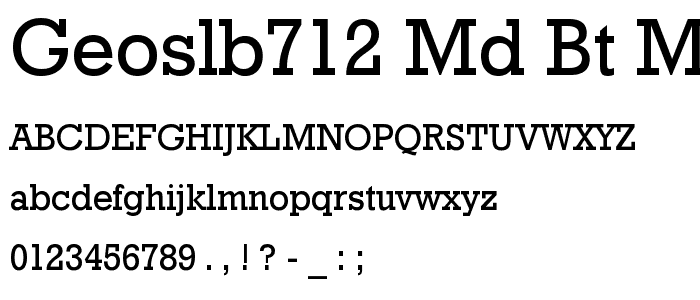 GeoSlb712 Md BT Medium font