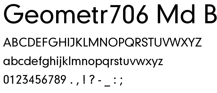 Geometr706 Md BT Medium font