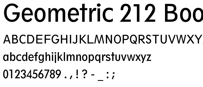 Geometric 212 Book Condensed BT font