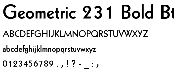 Geometric 231 Bold BT font