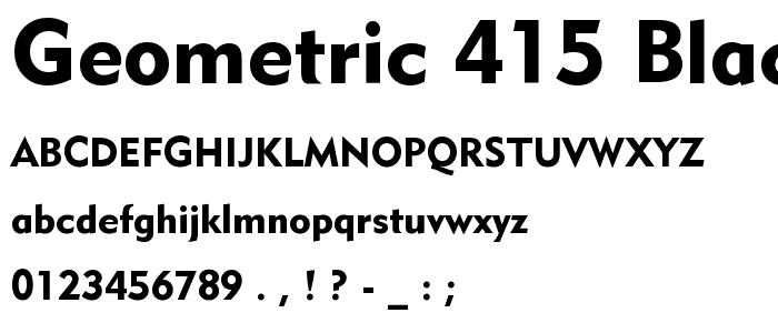 Geometric 415 Black BT font