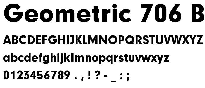 Geometric 706 Black BT font