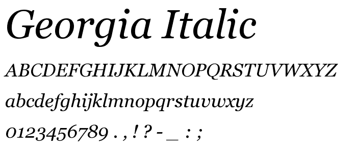 Georgia Italic font